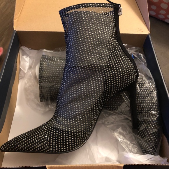 Used Zara Sparkly Mesh booties SZ 6.5 - Picture 7 of 13